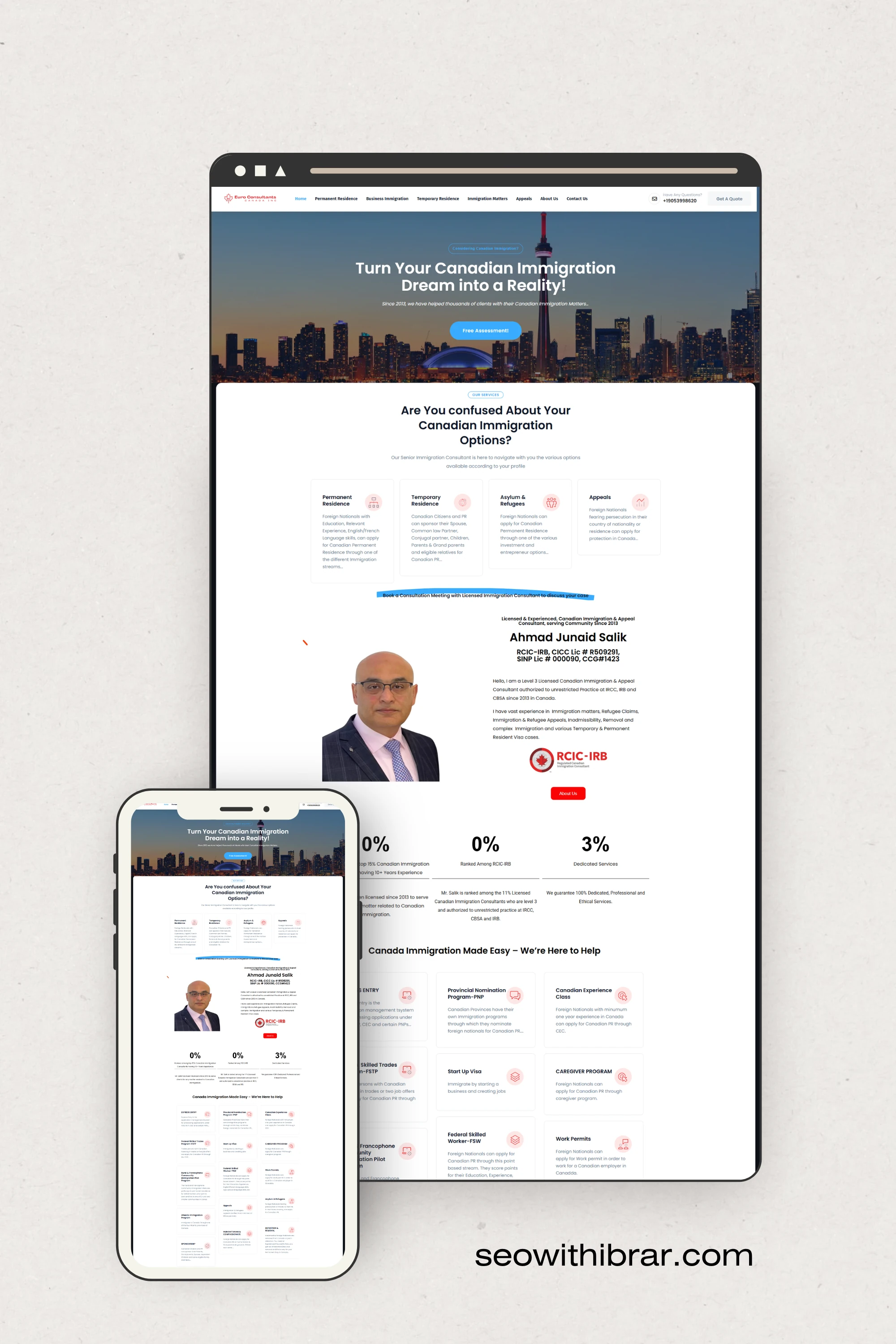 Euro immigration Consultancy Desktop View